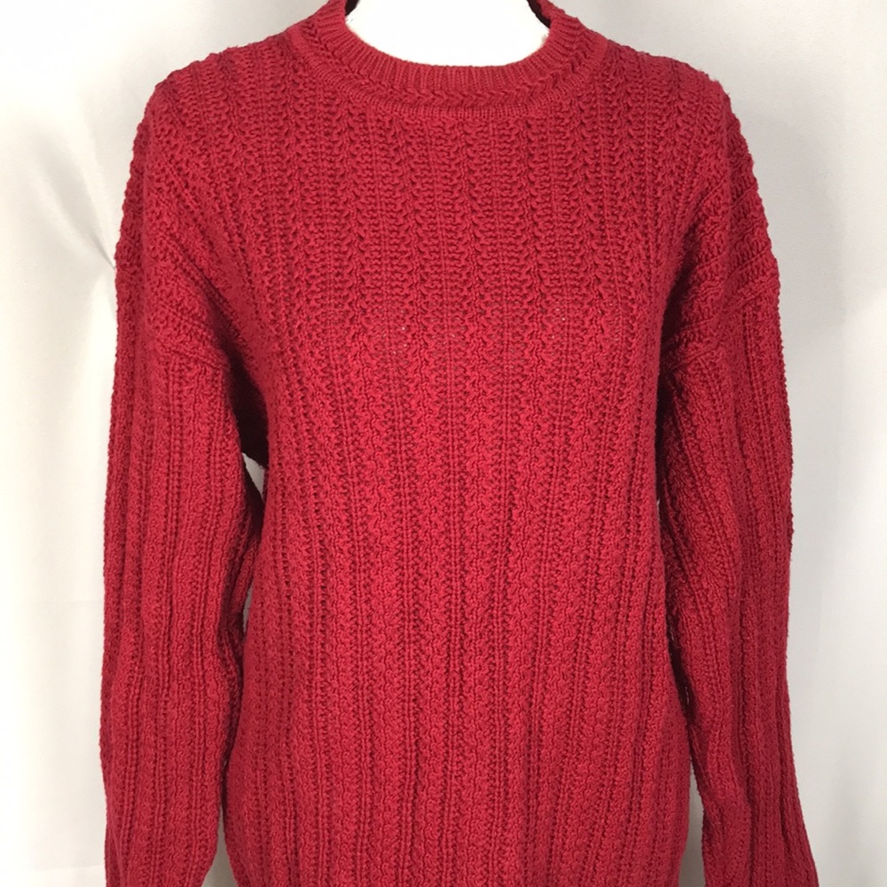 Basix Red Oversized Knit Sweater